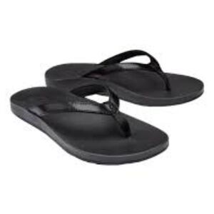 NWT OluKai Women's Puawe Flip Flop Sandals, Black/Black, Size 10